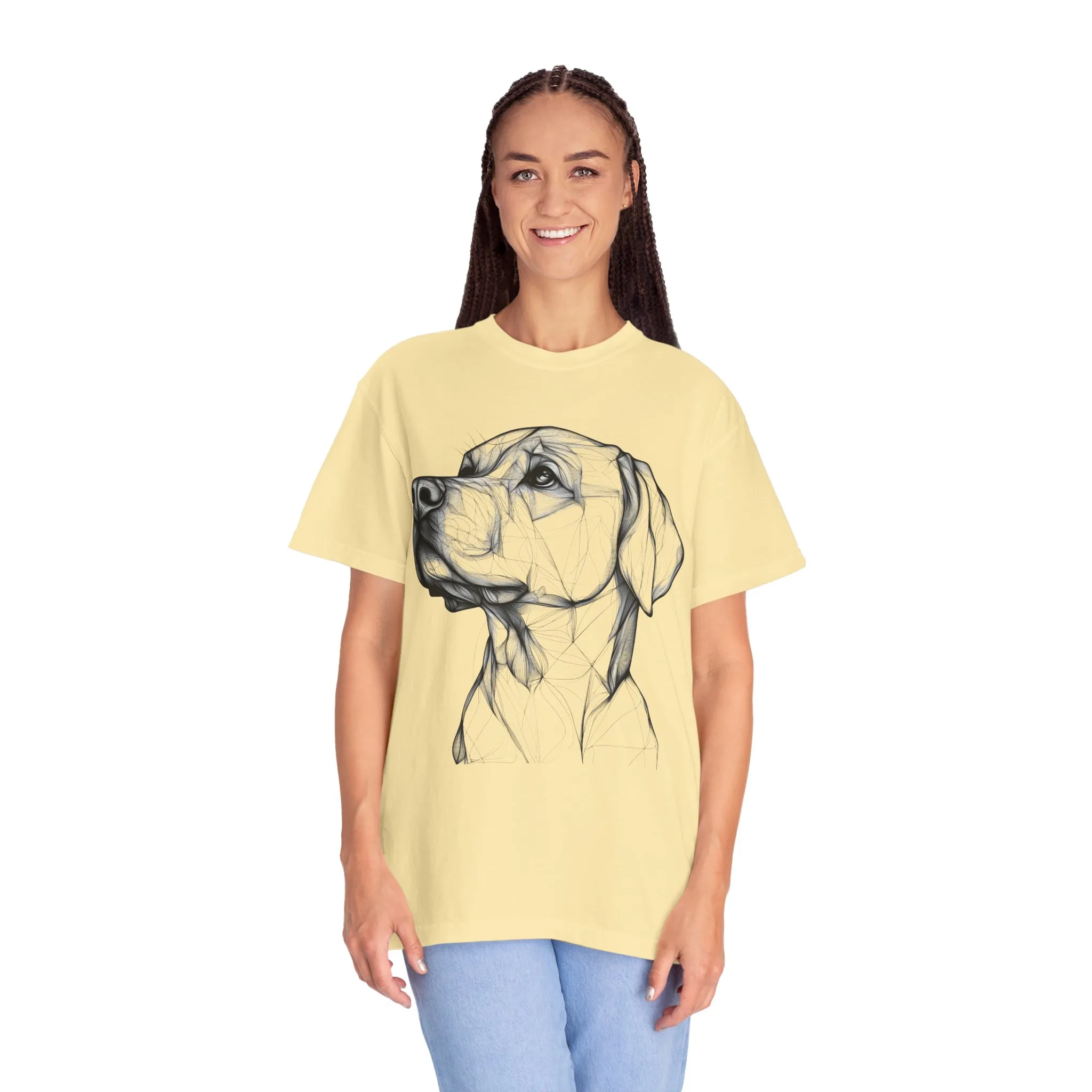 Stylish Dog Portrait Unisex Garment-Dyed T-Shirt - Image 12