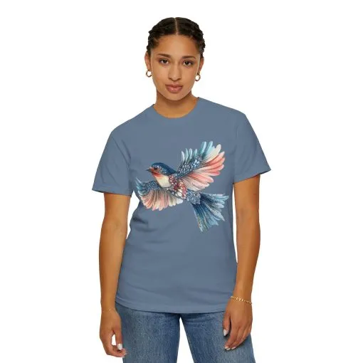 Colorful Bird Art Unisex T-Shirt - Nature-Inspired Garment-Dyed Tee - Image 23