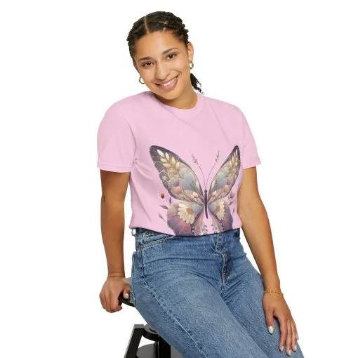 Butterfly Wings Unisex Garment-Dyed T-Shirt - Nature-Inspired Design - Image 32