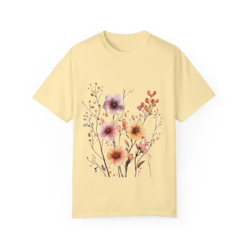 Floral Garden Unisex Garment-Dyed T-Shirt - Perfect for Spring and Casual Wear - Image 13