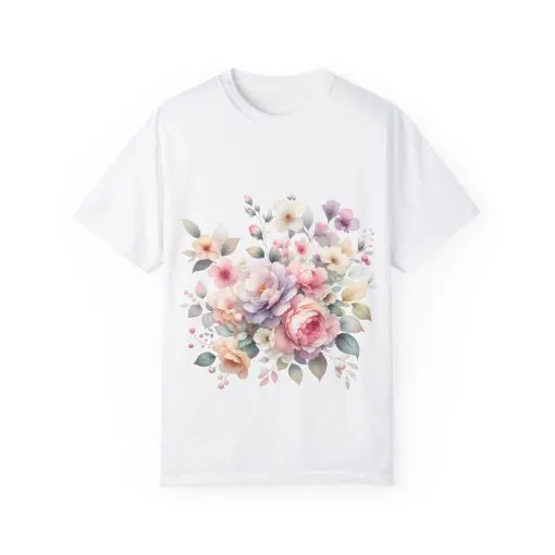 Floral Bliss Unisex Garment-Dyed T-Shirt – Perfect for Spring Celebrations and Everyday Wear - Image 5