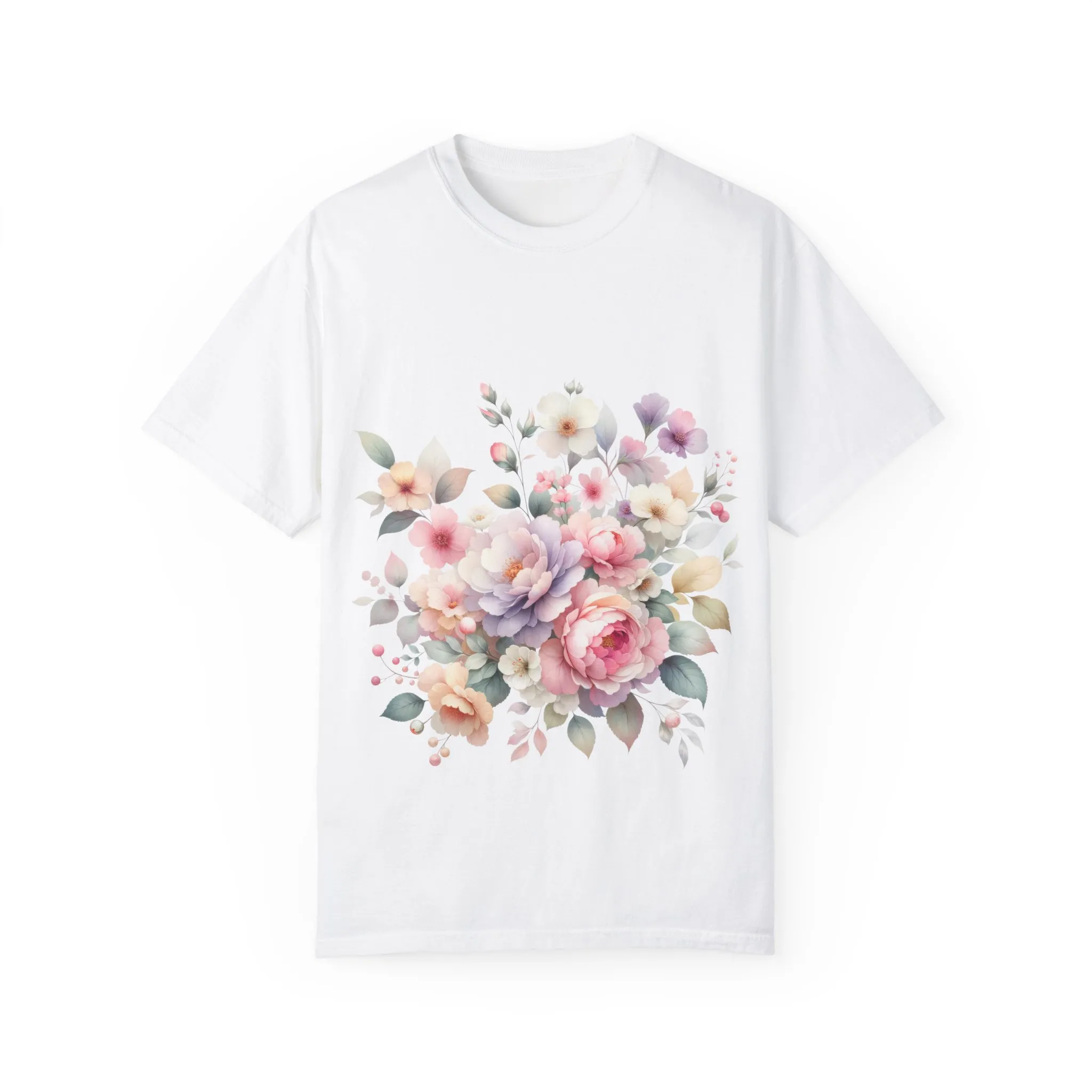 Floral Bliss Women's Garment-Dyed T-Shirt – Perfect for Spring Celebrations and Everyday Wear - Image 5