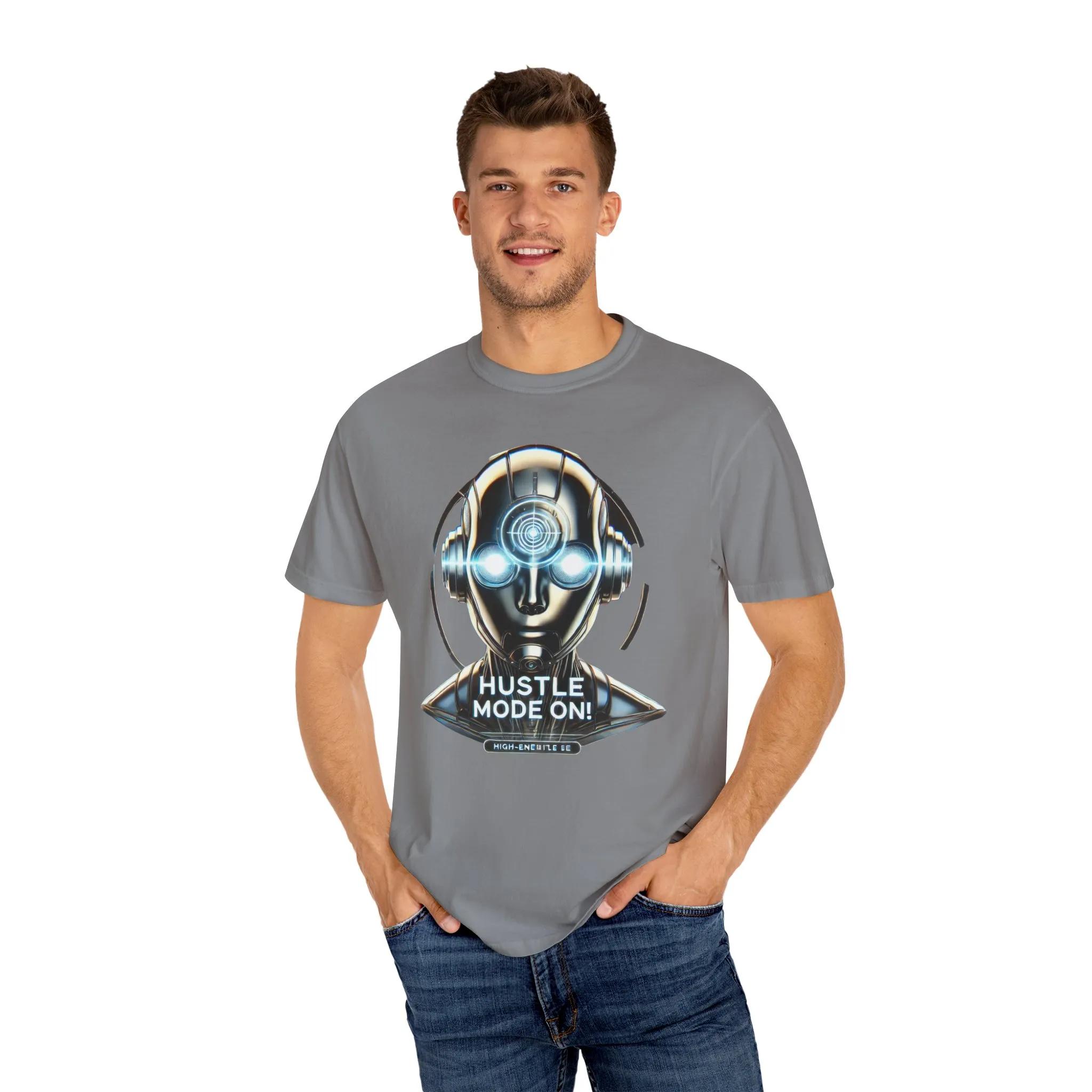 Hustle Mode On Unisex Garment-Dyed T-Shirt - Motivational Graphic Tee - Image 15