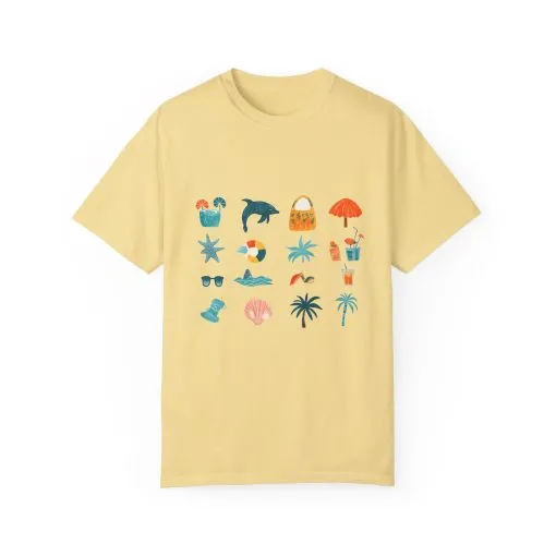 Tropical Vibes Unisex Garment-Dyed T-Shirt | Beach Life Design - Image 13