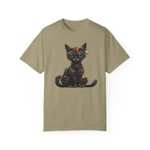 Steampunk Cat Unisex Garment-Dyed T-Shirt - Image 13