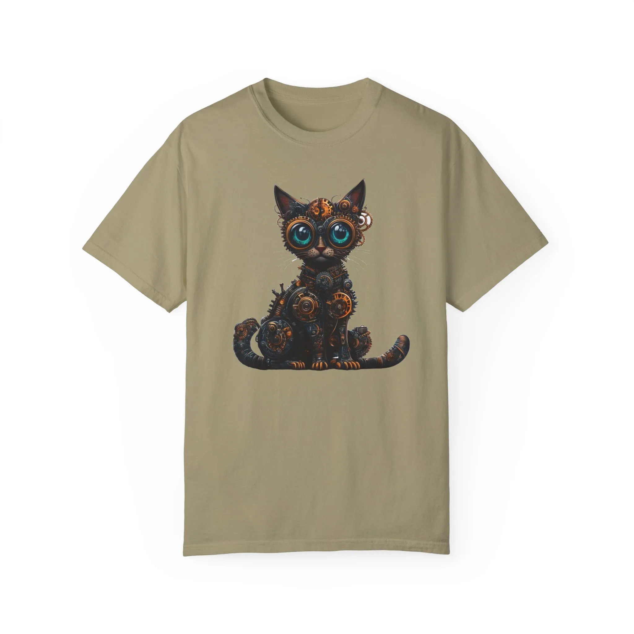 Steampunk Cat Unisex Garment-Dyed T-Shirt - Image 13