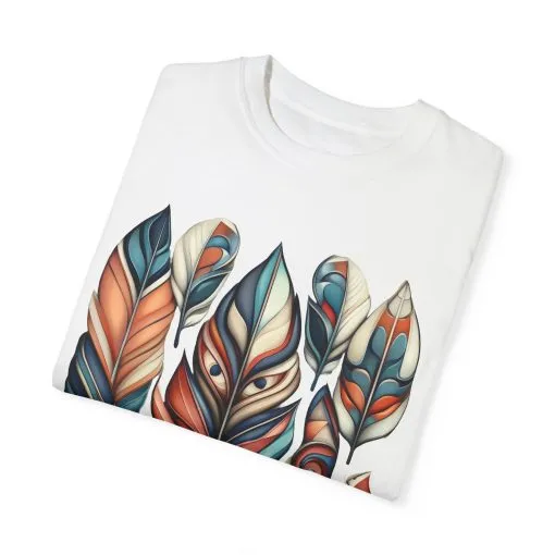 Bohemian Feathers Unisex T-Shirt - Artistic Nature Design - Image 3