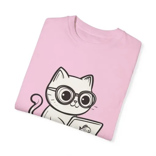 Cute Cat Gamer Unisex Garment-Dyed T-Shirt - Image 38