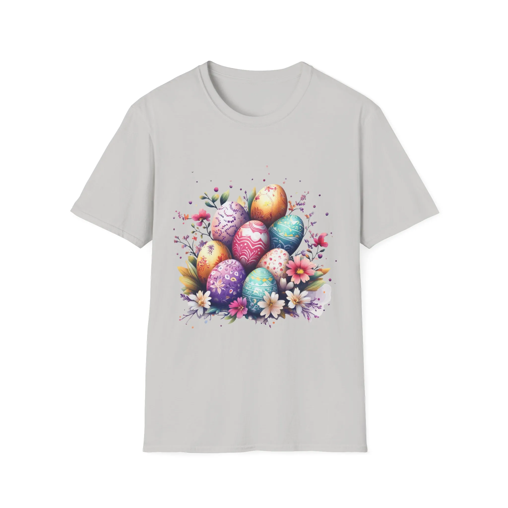 Easter Egg Floral Unisex Softstyle T-Shirt - Vibrant Spring Design - Image 11