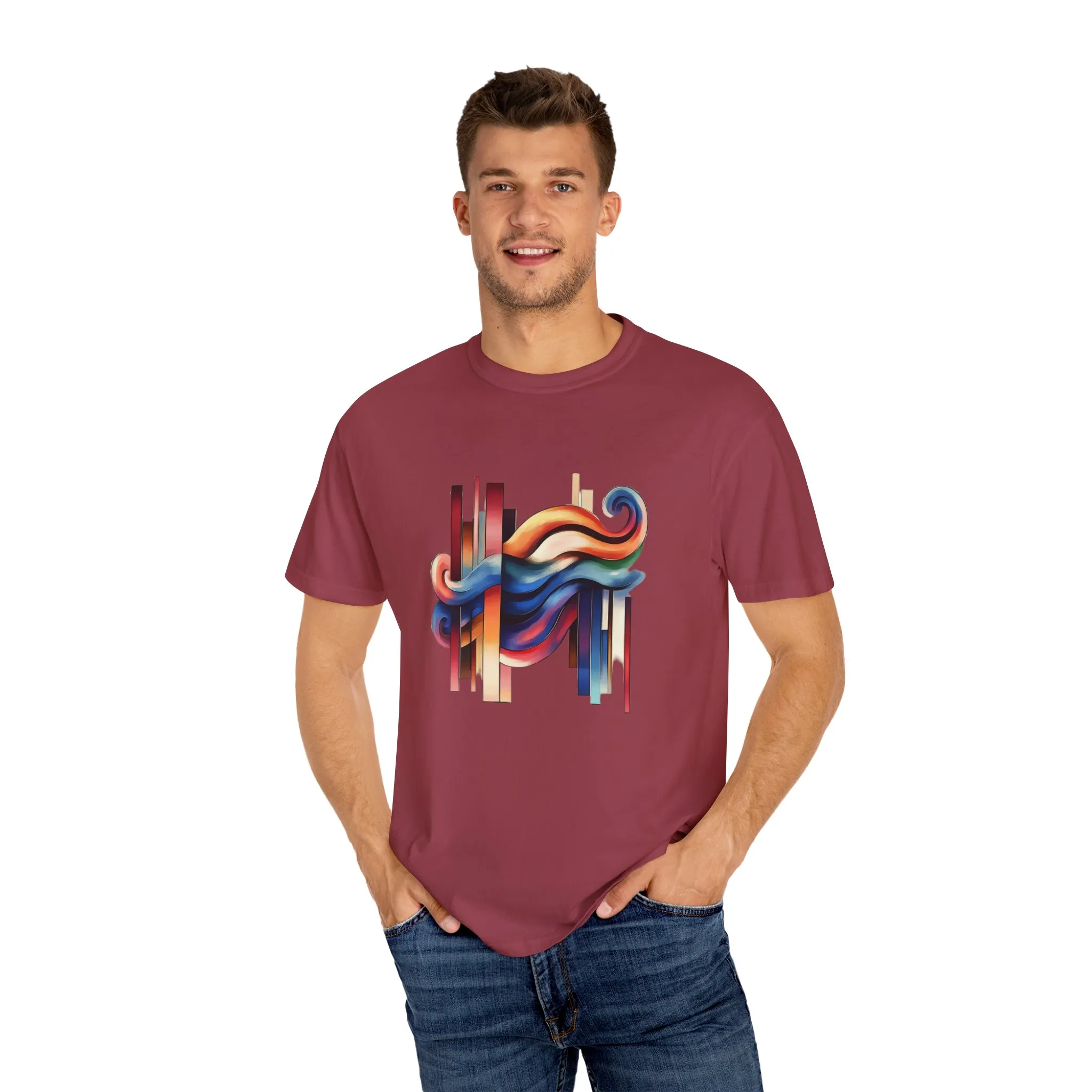 Colorful Abstract Art Unisex Garment-Dyed T-Shirt | Trendy Graphic Tee for Art Lovers - Image 39