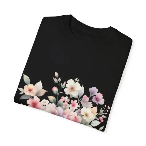 Floral Bliss Unisex Garment-Dyed T-Shirt – Perfect for Spring Celebrations and Everyday Wear - Image 42