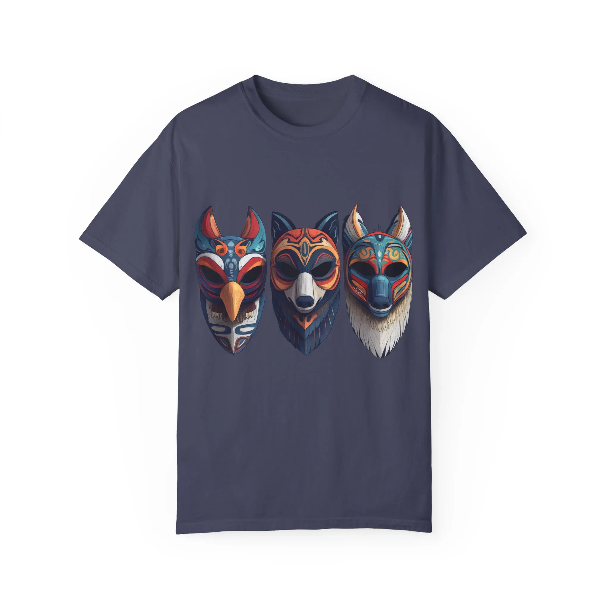 Tribal Mask Unisex Garment-Dyed T-Shirt | Artistic & Colorful Graphic Tee - Image 29
