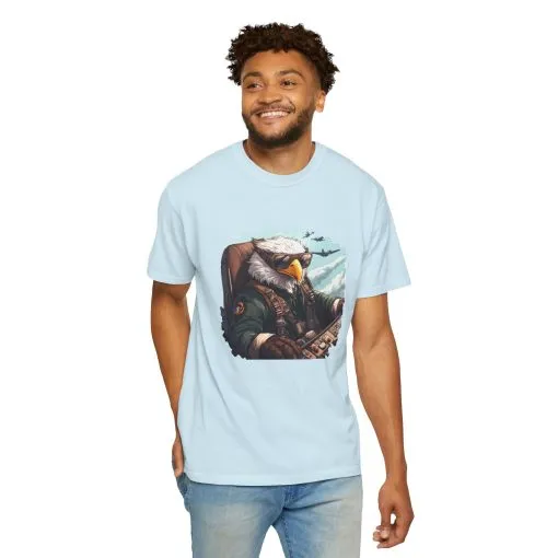 Pilot Eagle Unisex Garment-Dyed T-Shirt - Adventure Apparel for Aviation Enthusiasts - Image 4