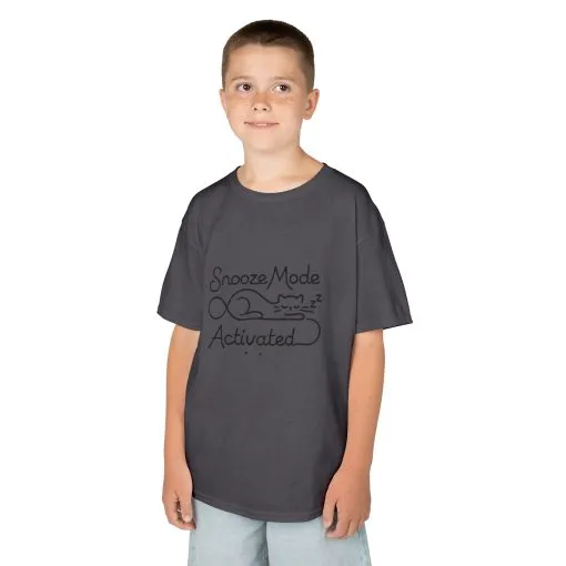 Kids 'Snooze Mode Activated' Heavy Cotton Tee - Fun Sleepy T-Shirt for Boys and Girls - Image 36