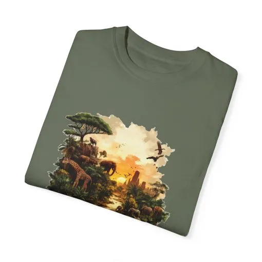 Adventure-Inspired Unisex Garment-Dyed T-Shirt with Nature Scene - Image 14