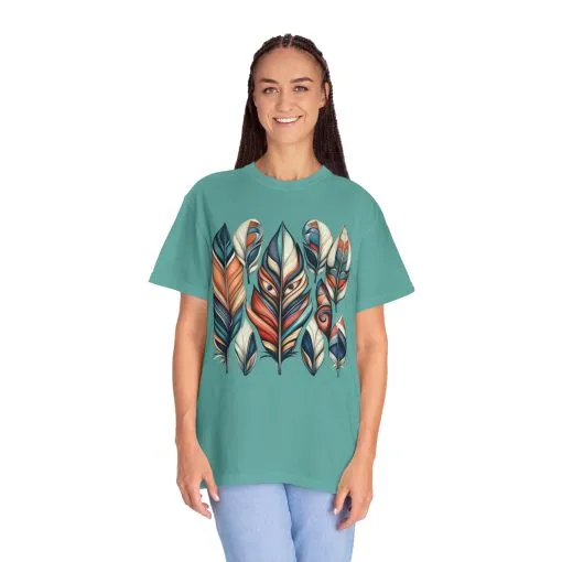 Bohemian Feathers Unisex T-Shirt - Artistic Nature Design - Image 28