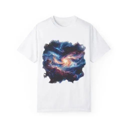 Cosmic Swirl Unisex Garment-Dyed T-Shirt - Perfect for Dreamers and Star Gazers - Image 5