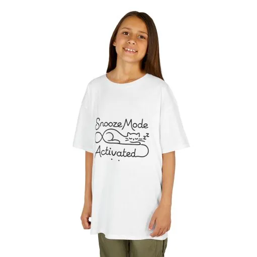 Kids 'Snooze Mode Activated' Heavy Cotton Tee - Fun Sleepy T-Shirt for Boys and Girls - Image 7