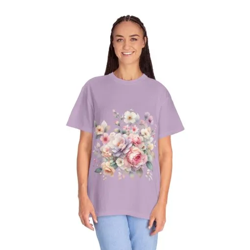 Floral Bliss Unisex Garment-Dyed T-Shirt – Perfect for Spring Celebrations and Everyday Wear - Image 51