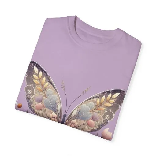 Butterfly Wings Unisex Garment-Dyed T-Shirt - Nature-Inspired Design - Image 3