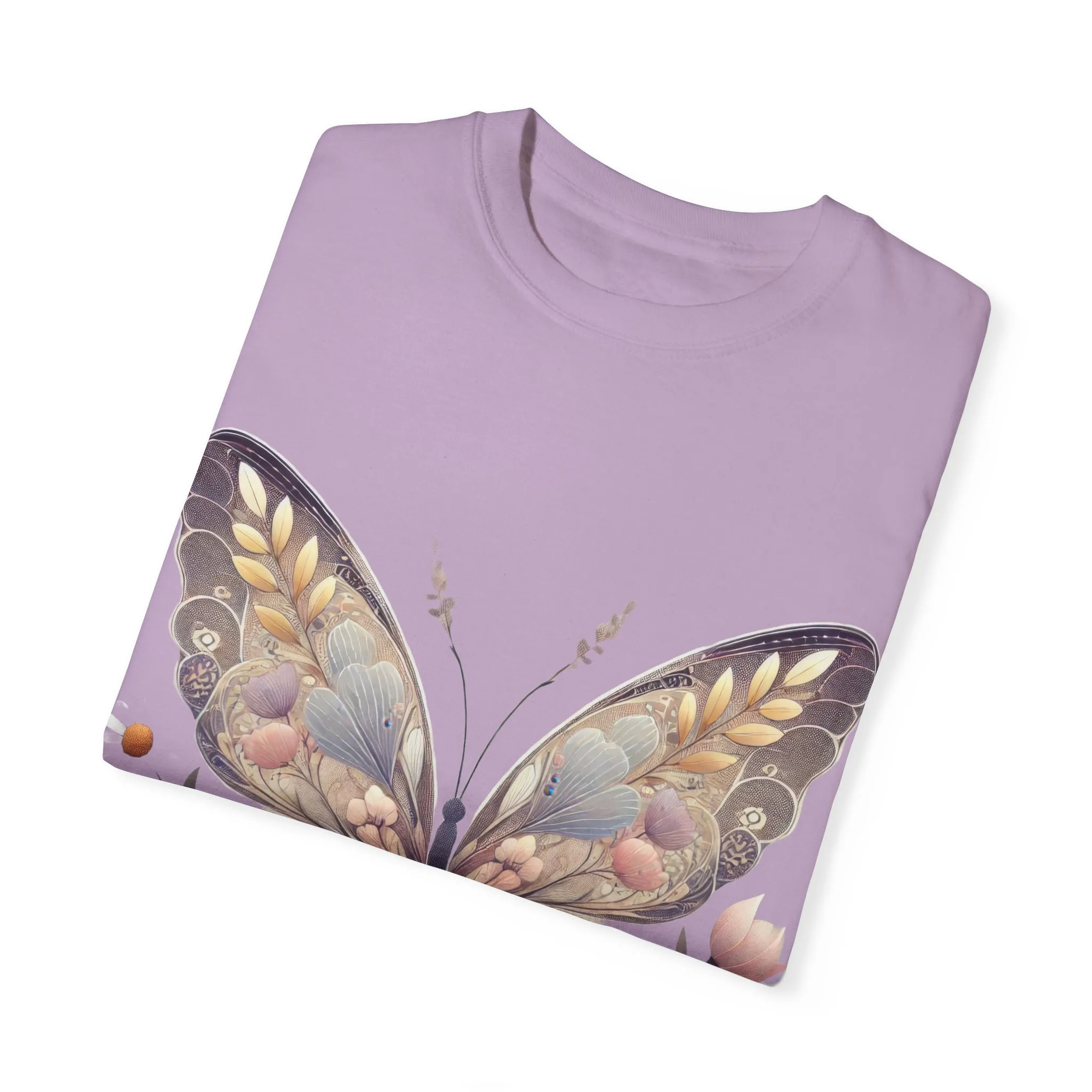 Butterfly Wings Unisex Garment-Dyed T-Shirt - Nature-Inspired Design - Image 3