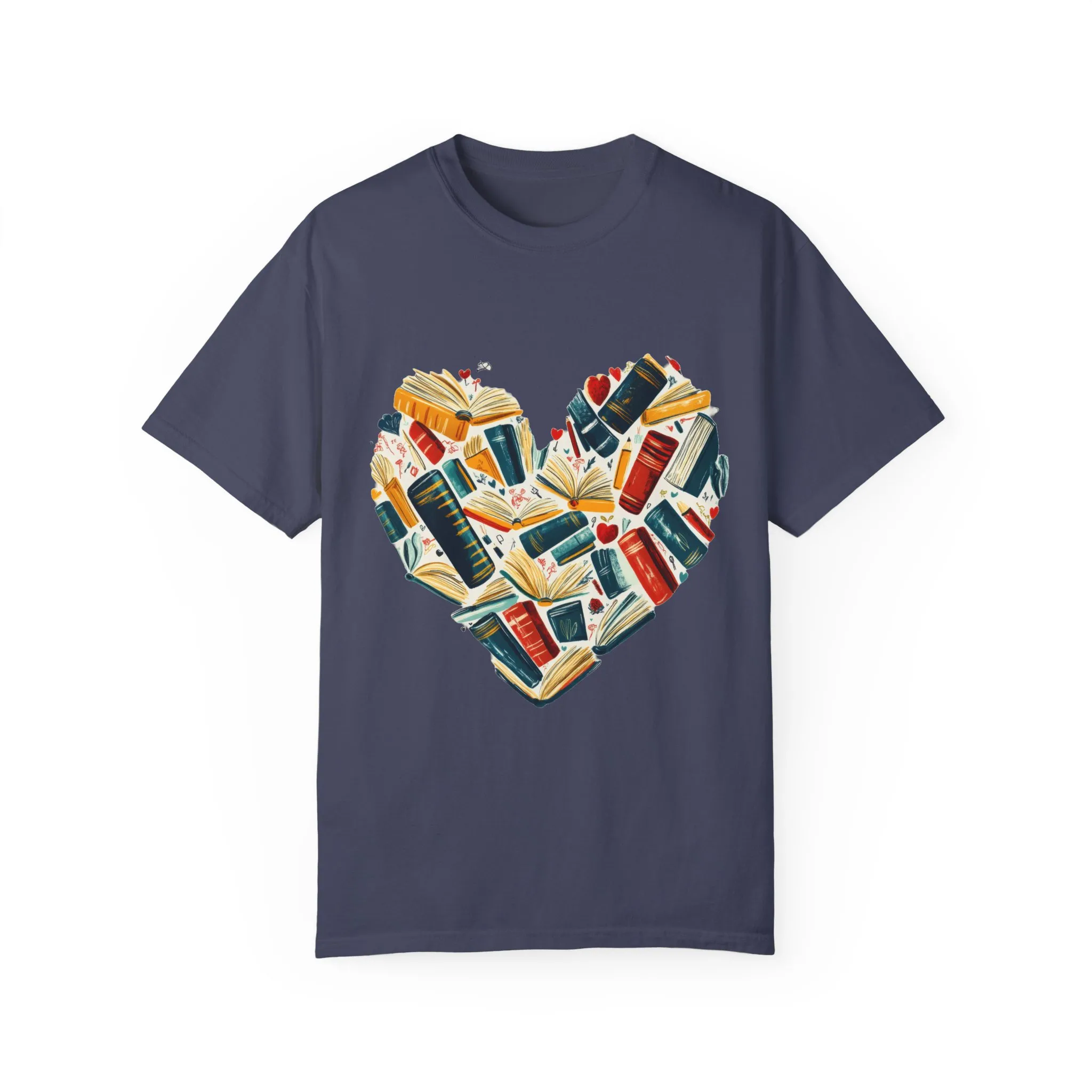 Book Lover's Heart Unisex Garment-Dyed T-Shirt - Image 25