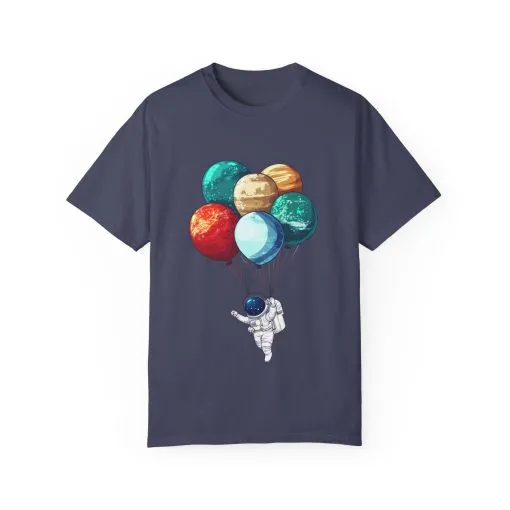 Astronauts and Planets Graphic T-Shirt - Unisex Garment-Dyed Tee - Image 25