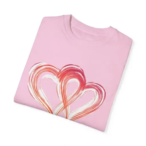 Love Hearts Unisex Garment-Dyed T-Shirt - Perfect for Valentine's Day & Casual Wear - Image 3