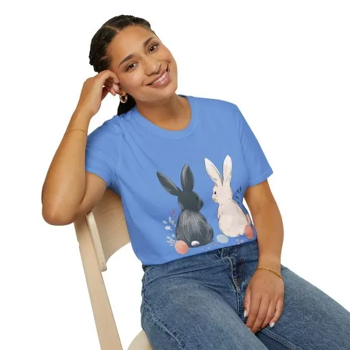 Cute Bunny Love Unisex Softstyle T-Shirt for Easter Celebrations - Image 40