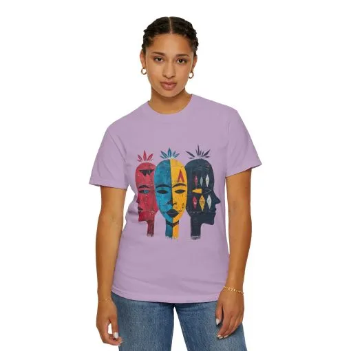 Vibrant Faces Unisex Garment-Dyed T-Shirt - Artistic Expression for Everyday Wear - Image 23