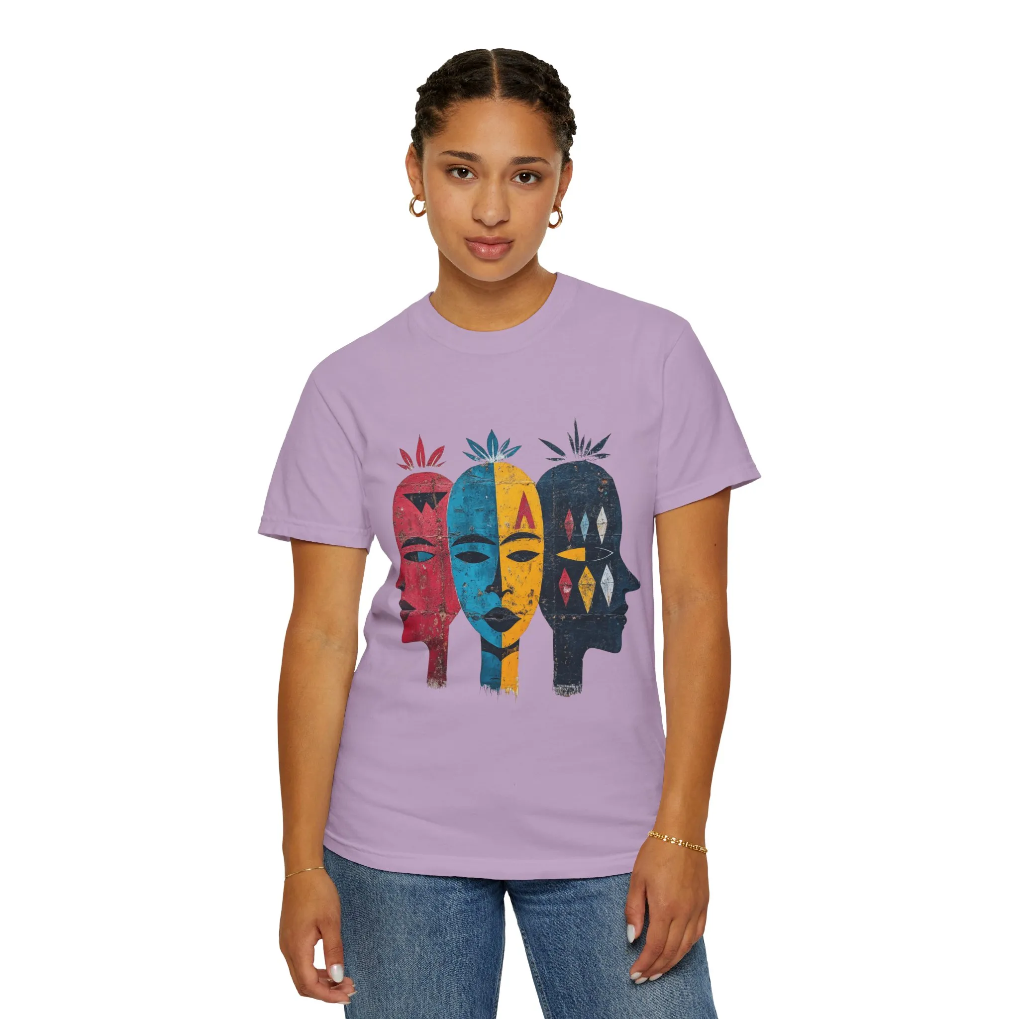 Vibrant Faces Unisex Garment-Dyed T-Shirt - Artistic Expression for Everyday Wear - Image 23