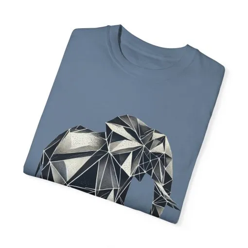 Geometric Elephant Unisex Garment-Dyed T-Shirt - Image 10