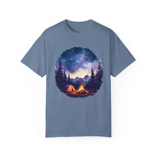 Campfire Night Sky Unisex Garment-Dyed T-Shirt - Image 9