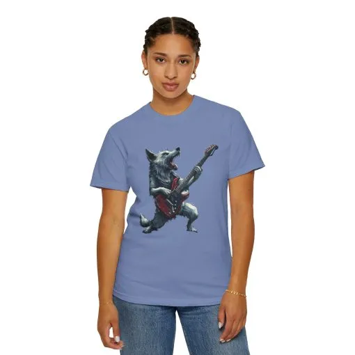 Rocking Wolf Unisex Garment-Dyed T-Shirt - Music Lover's Tee - Image 16
