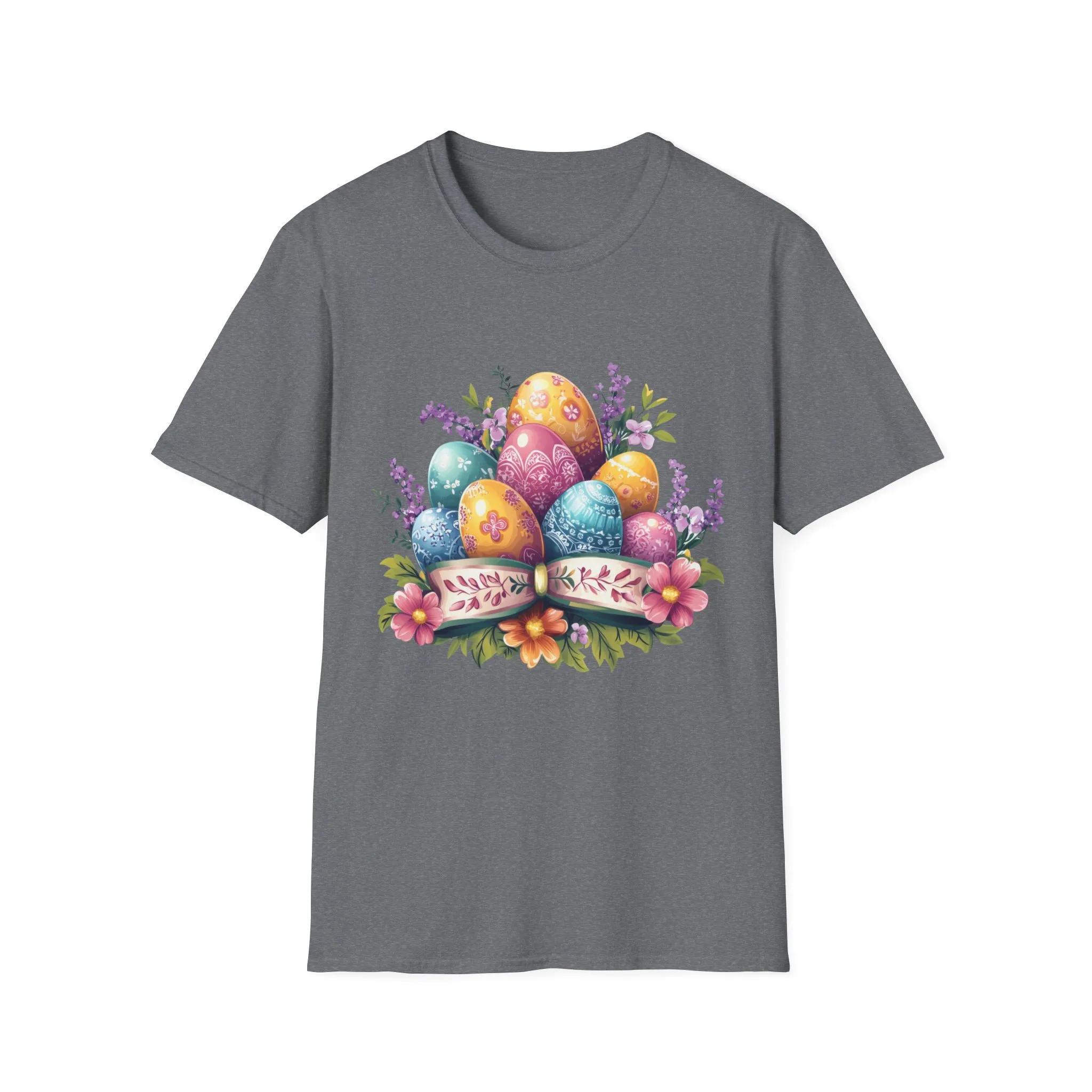 Easter Floral Eggs Unisex Softstyle T-Shirt - Image 17