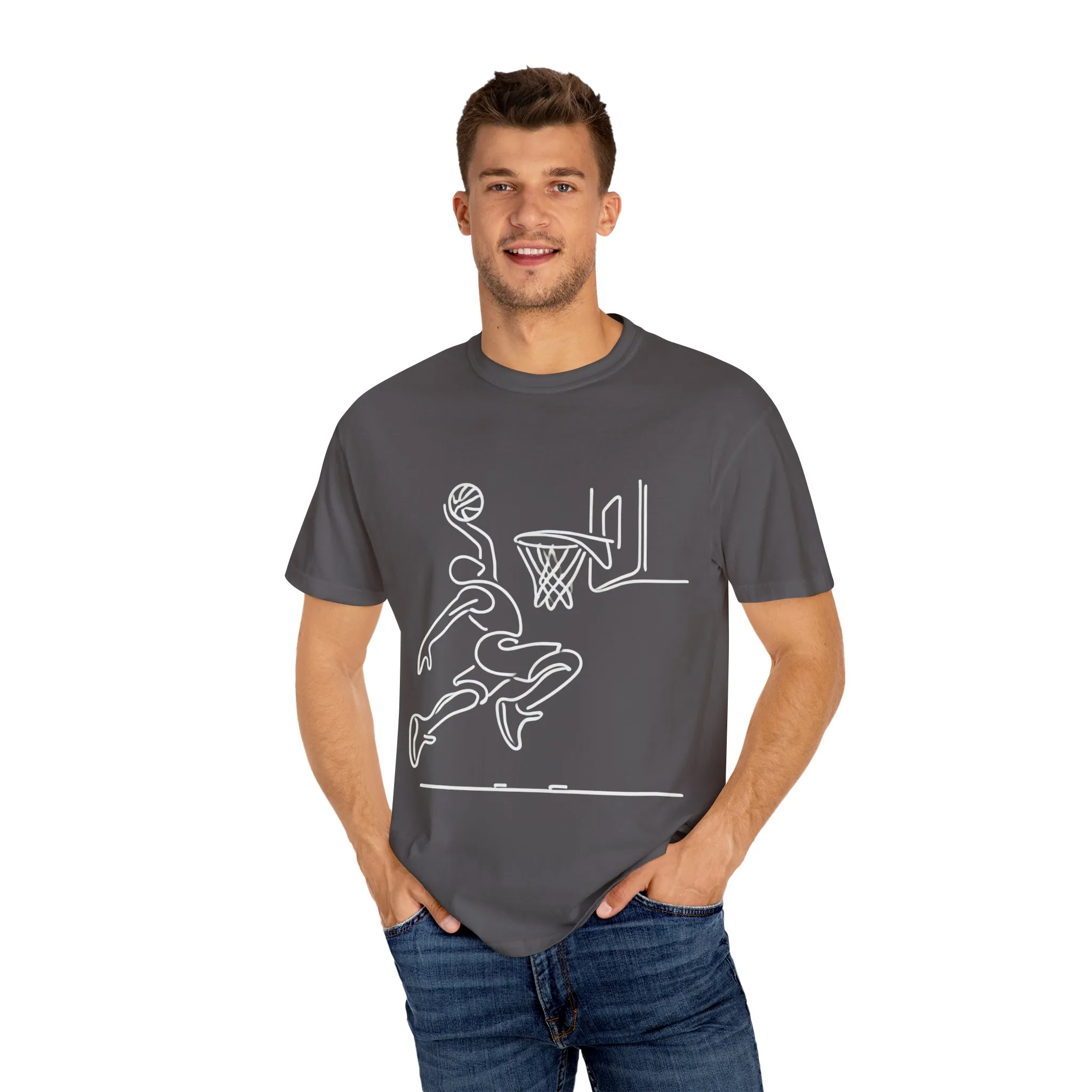 Unisex Basketball Outline T-shirt - Sporty Graphic Tee for Athletes - Image 23