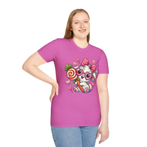 Cute Bunny Love Unisex Softstyle T-Shirt - Perfect for Valentine's Day and Spring Celebrations - Image 69