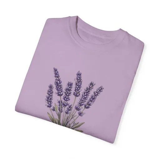 Lavender Bouquet Unisex Garment-Dyed T-Shirt - Nature-Inspired Tee for Relaxation and Everyday Comfort - Image 26