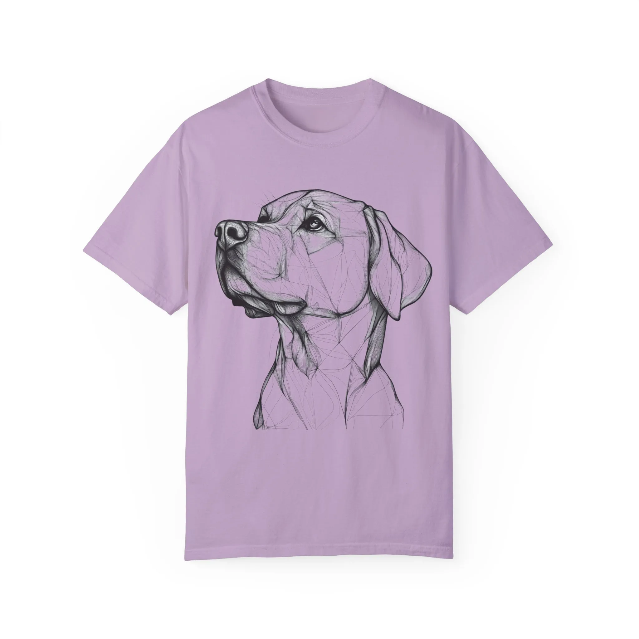 Stylish Dog Portrait Unisex Garment-Dyed T-Shirt - Image 17