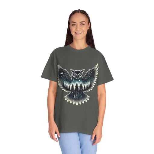 Unisex Garment-Dyed Owl T-Shirt | Nature-Inspired Design for Outdoor Lovers - Image 12
