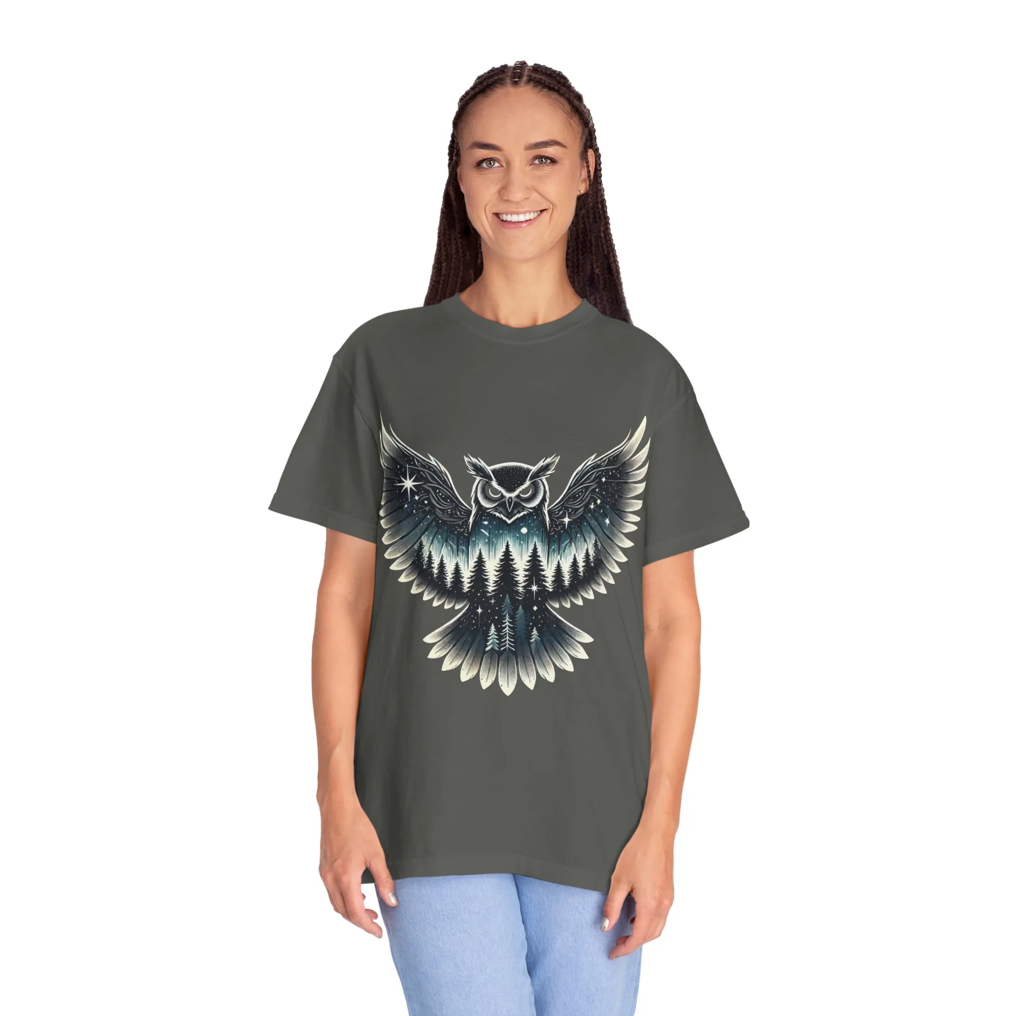 Unisex Garment-Dyed Owl T-Shirt | Nature-Inspired Design for Outdoor Lovers - Image 12