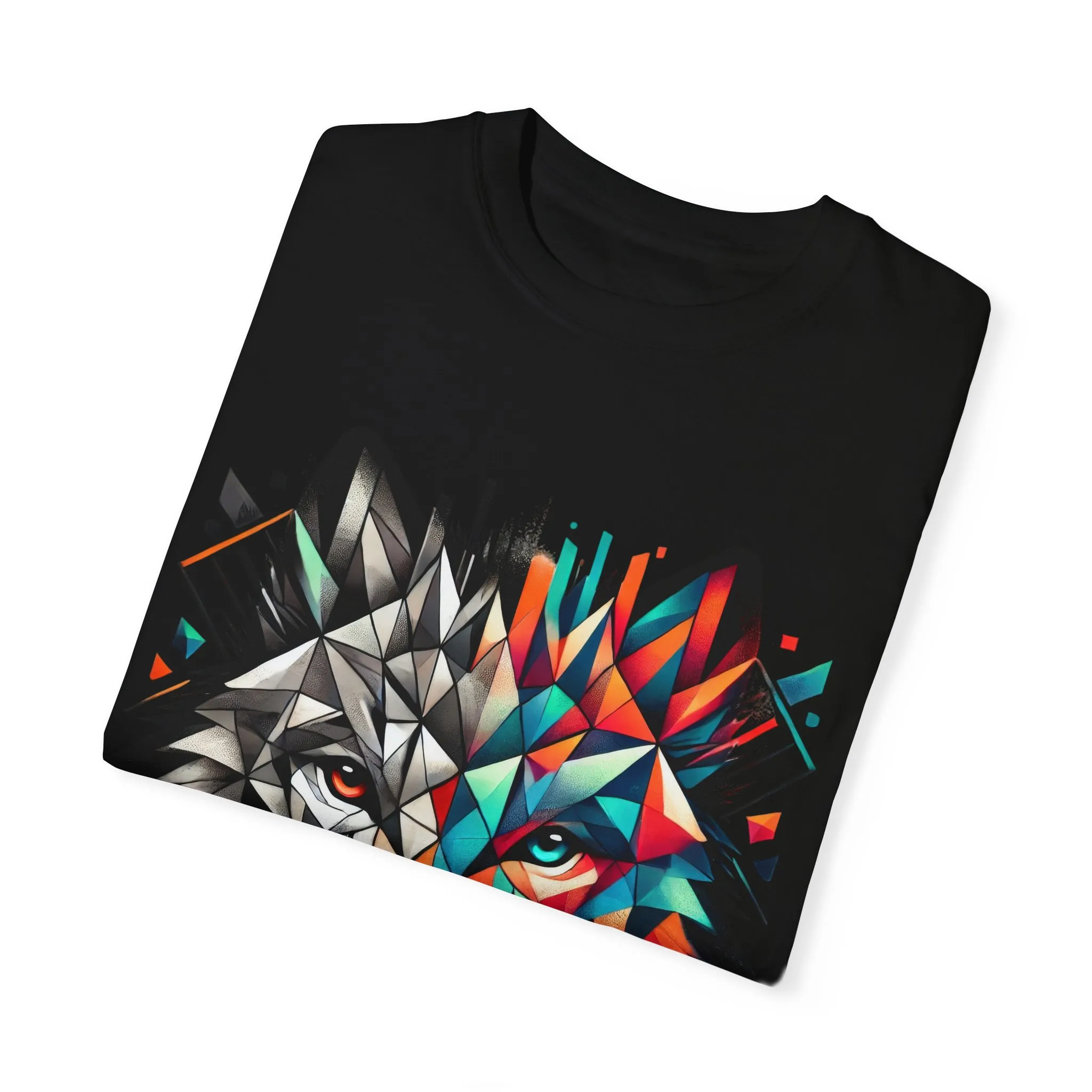 Vibrant Wolf Design Unisex Garment-Dyed T-Shirt - Colorful Art Tee - Image 25