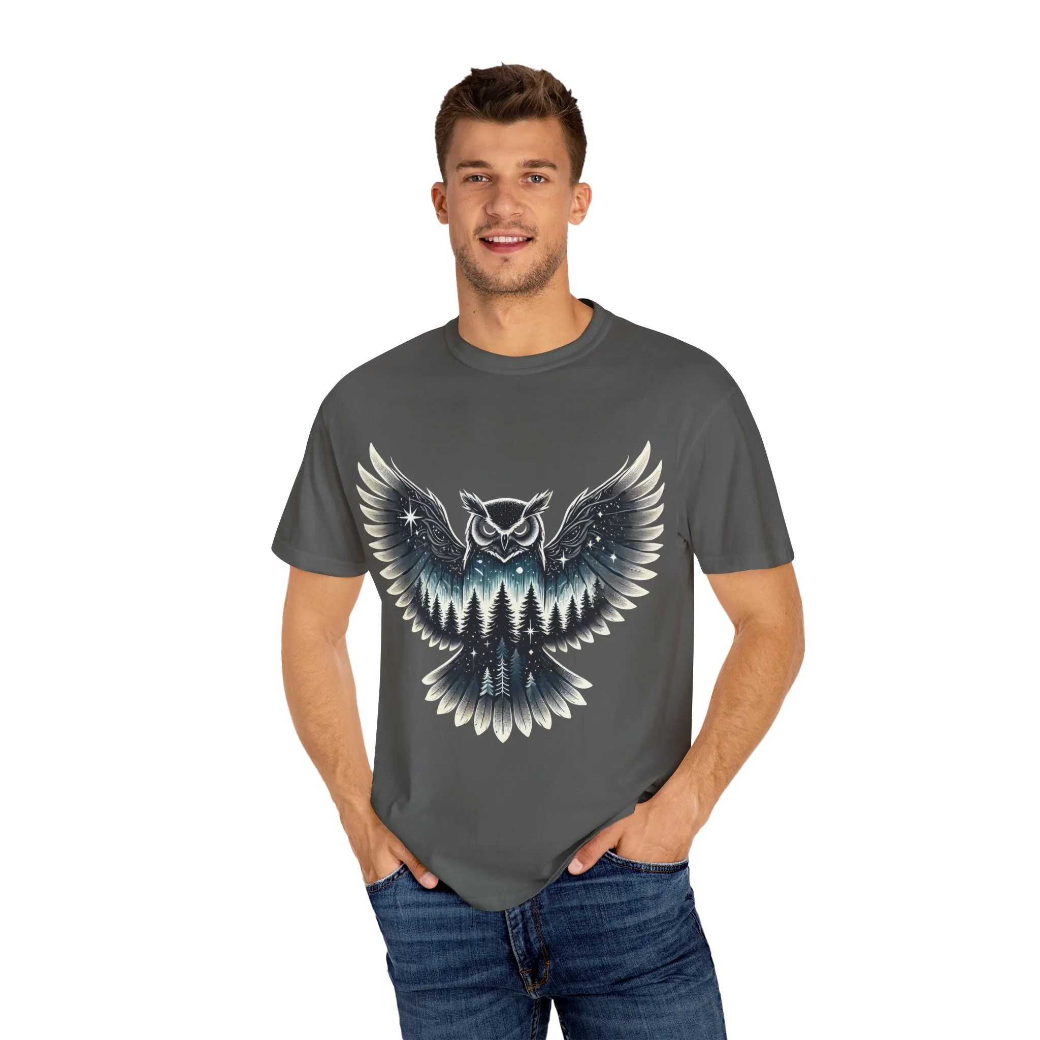 Unisex Garment-Dyed Owl T-Shirt | Nature-Inspired Design for Outdoor Lovers - Image 11