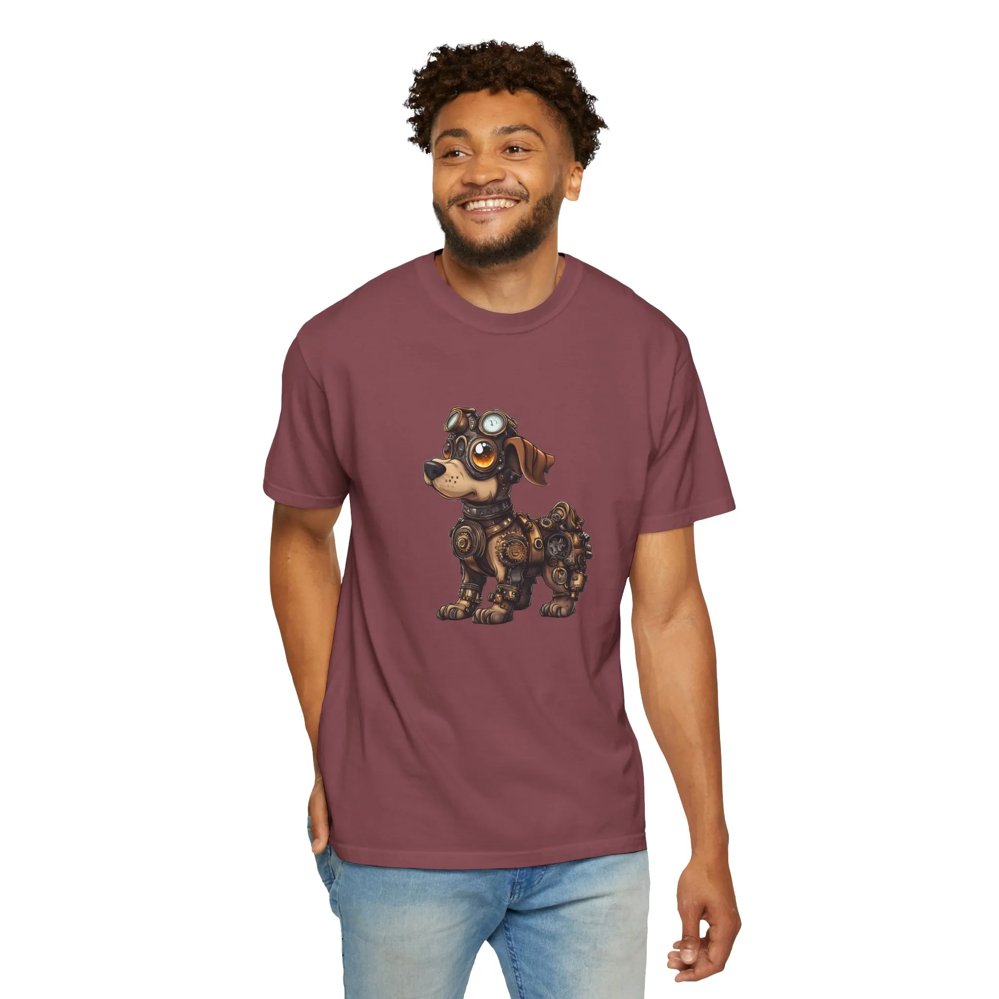 Steampunk Dog T-Shirt | Unisex Garment-Dyed Tee for Animal Lovers - Image 40
