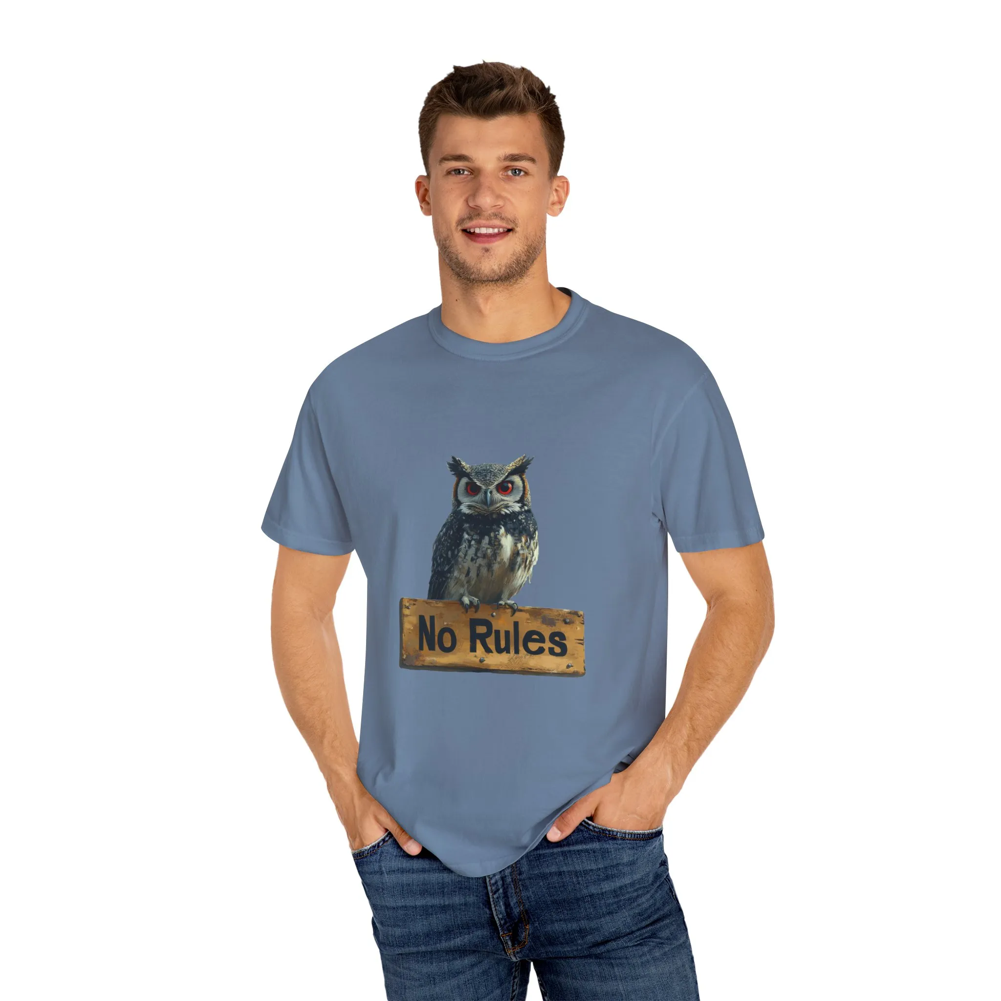 Funny Owl T-Shirt - "No Rules" Unisex Garment-Dyed Tee for Animal Lovers - Image 19