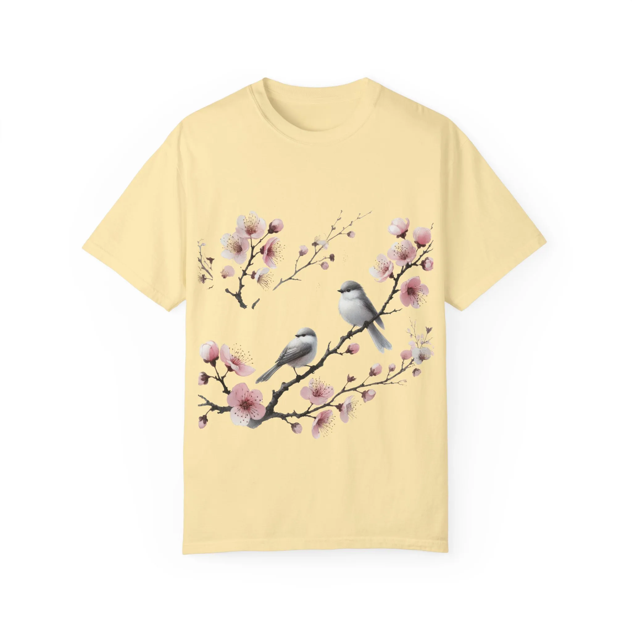 Spring Blossom Unisex T-Shirt - Floral Bird Design - Image 9