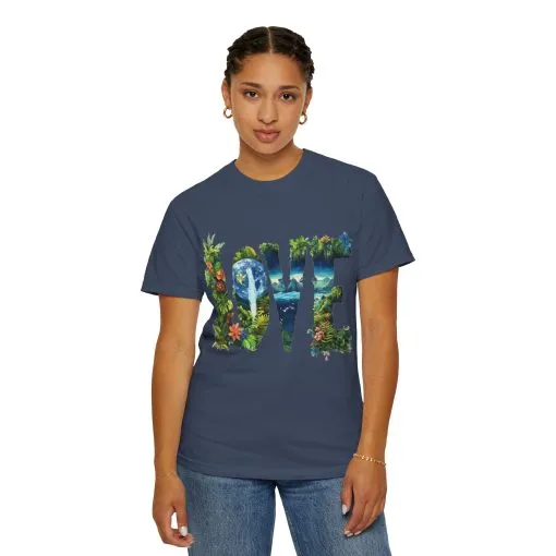 Garment-Dyed Love T-Shirt | Nature-Inspired Unisex Tee - Image 31