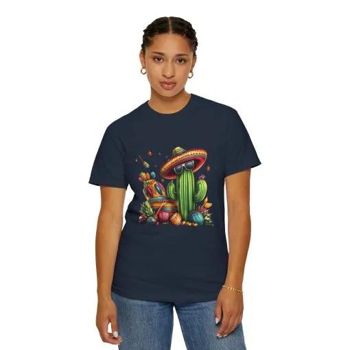 Vibrant Cactus Fiesta T-Shirt - Unisex Garment-Dyed Tee for Summer Celebrations - Image 56