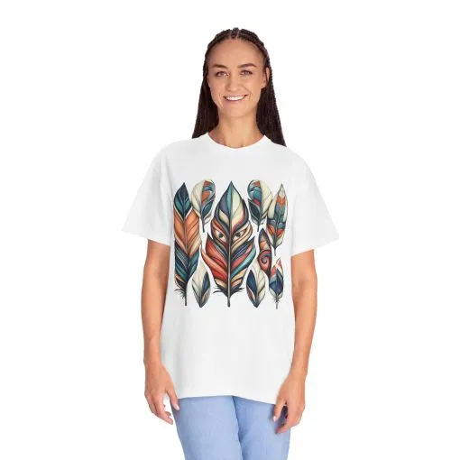 Bohemian Feathers Unisex T-Shirt - Artistic Nature Design - Image 4