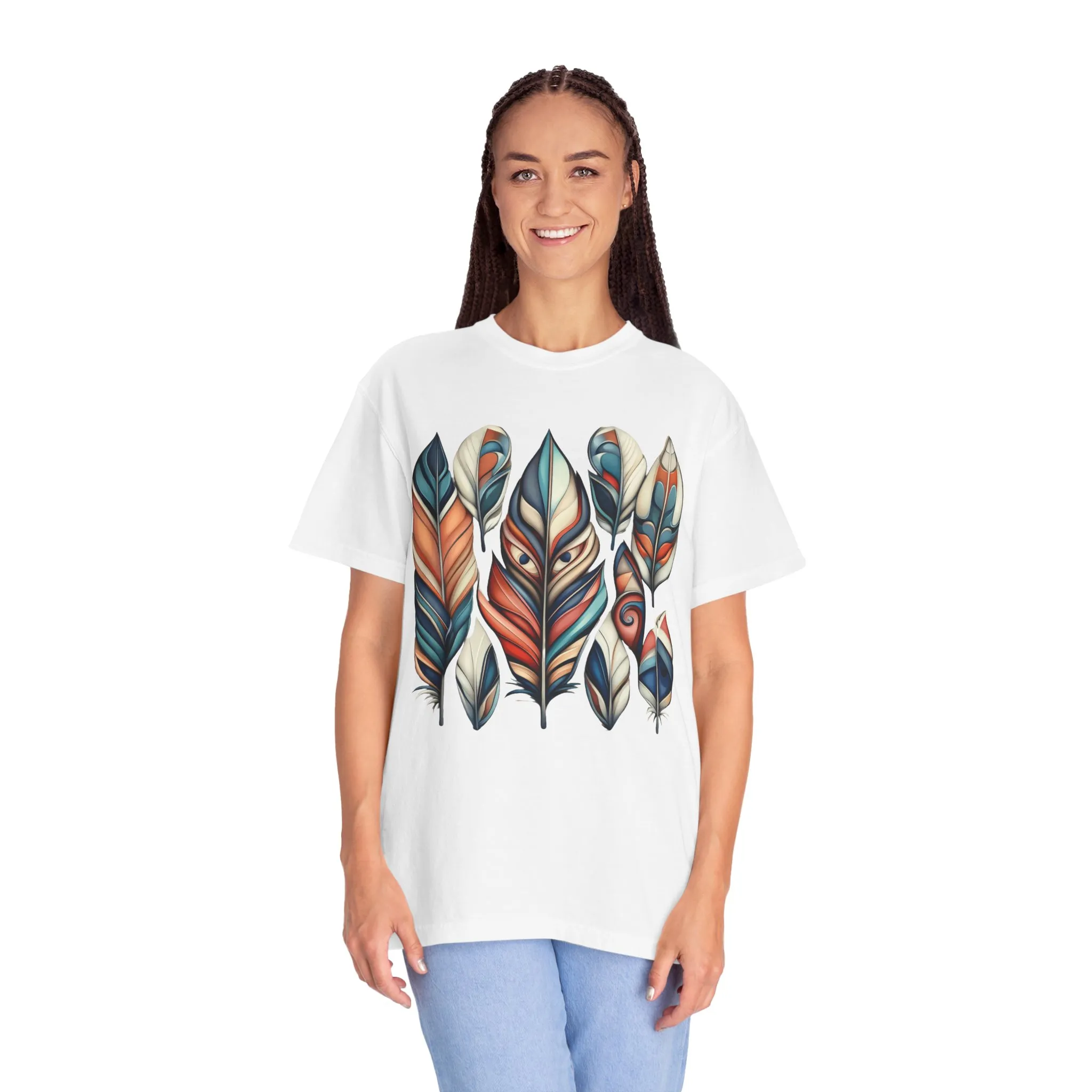 Bohemian Feathers Unisex T-Shirt - Artistic Nature Design - Image 4